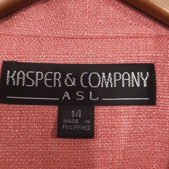 Gorgeous Kasper Salmon Pink Women's Blazer/Jacket Size 14 - Picture 3 of 13